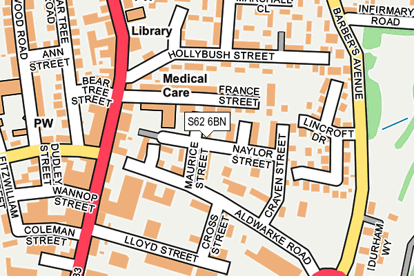 S62 6BN map - OS OpenMap – Local (Ordnance Survey)