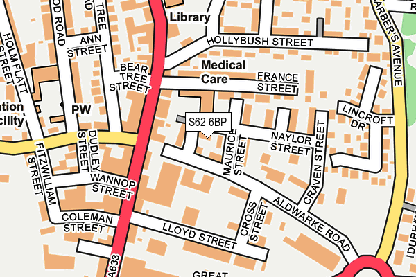 S62 6BP map - OS OpenMap – Local (Ordnance Survey)