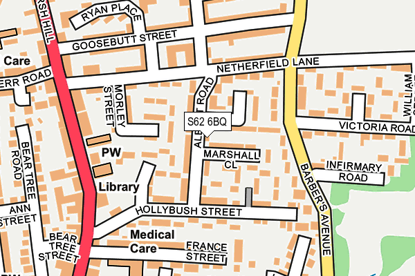 S62 6BQ map - OS OpenMap – Local (Ordnance Survey)