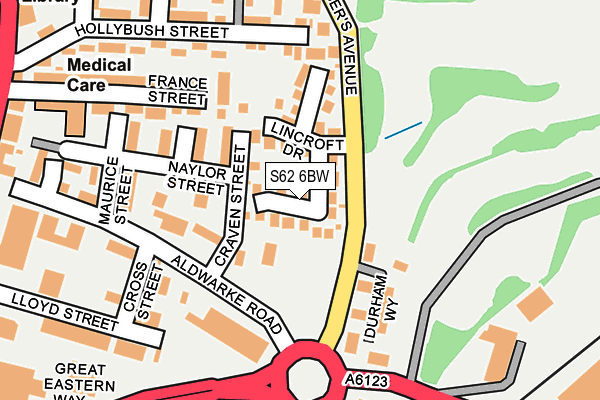 S62 6BW map - OS OpenMap – Local (Ordnance Survey)