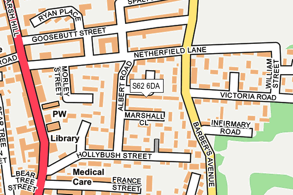 S62 6DA map - OS OpenMap – Local (Ordnance Survey)