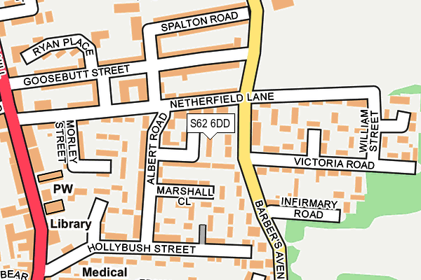 S62 6DD map - OS OpenMap – Local (Ordnance Survey)