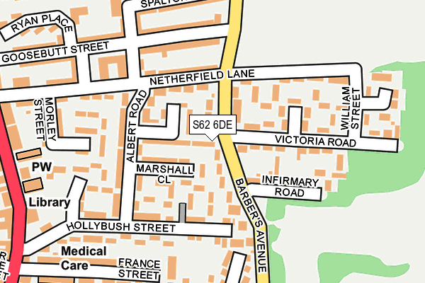 S62 6DE map - OS OpenMap – Local (Ordnance Survey)