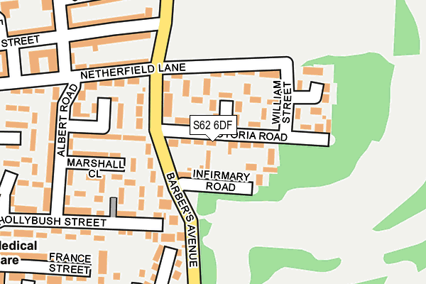 S62 6DF map - OS OpenMap – Local (Ordnance Survey)