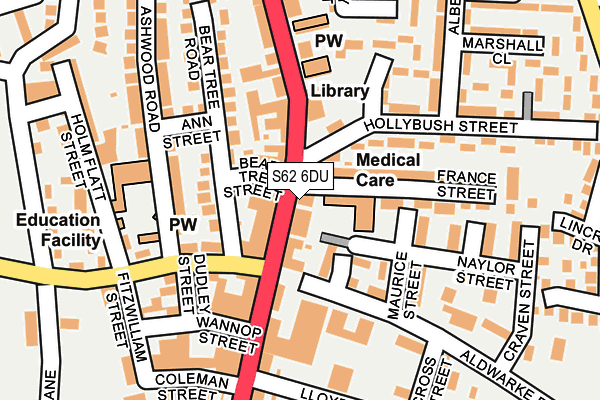 S62 6DU map - OS OpenMap – Local (Ordnance Survey)