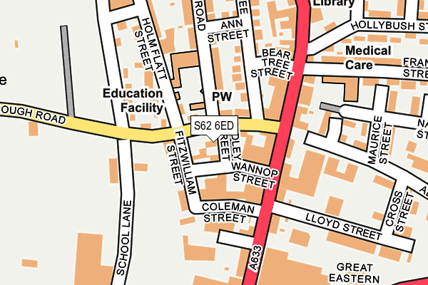 S62 6ED map - OS OpenMap – Local (Ordnance Survey)
