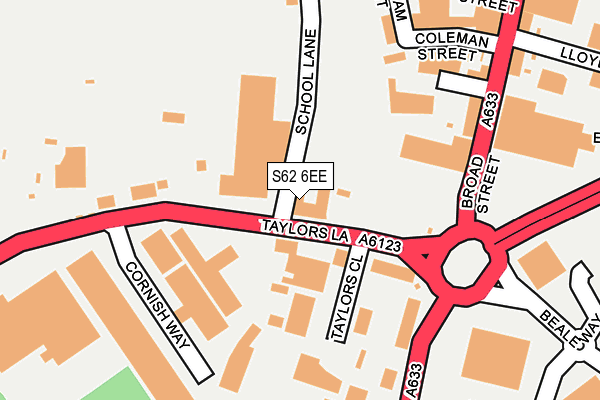 S62 6EE map - OS OpenMap – Local (Ordnance Survey)