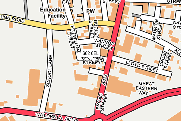 S62 6EL map - OS OpenMap – Local (Ordnance Survey)