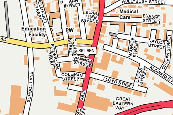 S62 6EN map - OS OpenMap – Local (Ordnance Survey)