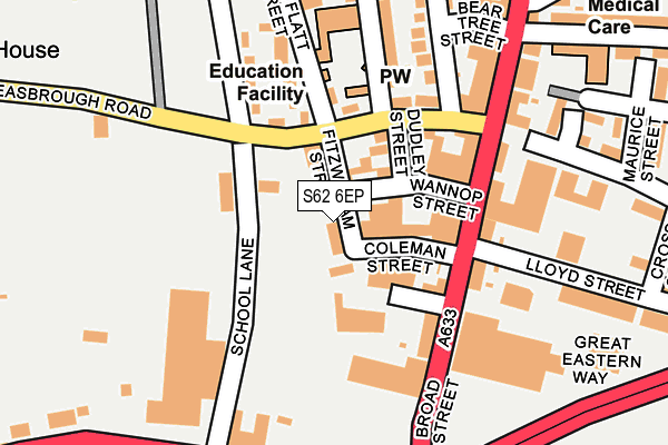 S62 6EP map - OS OpenMap – Local (Ordnance Survey)