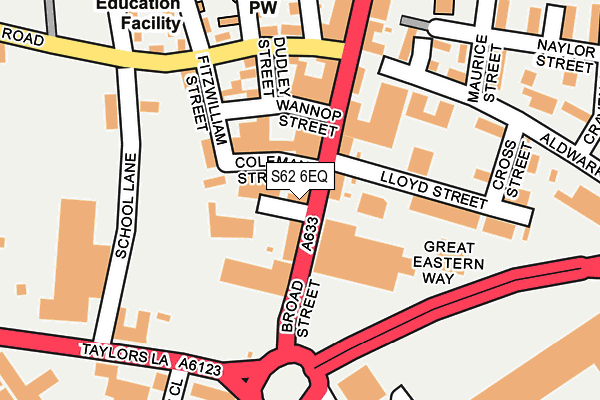 S62 6EQ map - OS OpenMap – Local (Ordnance Survey)