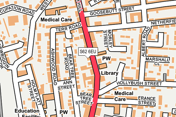 S62 6EU map - OS OpenMap – Local (Ordnance Survey)