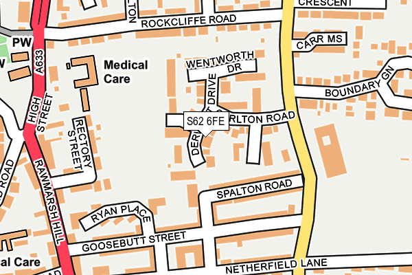 S62 6FE map - OS OpenMap – Local (Ordnance Survey)