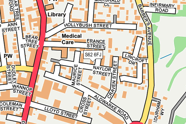 S62 6FJ map - OS OpenMap – Local (Ordnance Survey)