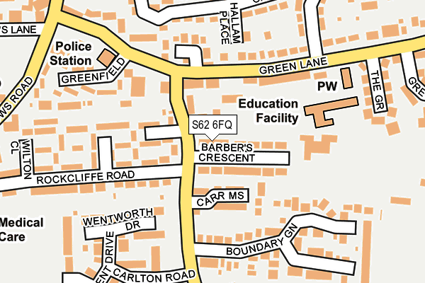 S62 6FQ map - OS OpenMap – Local (Ordnance Survey)