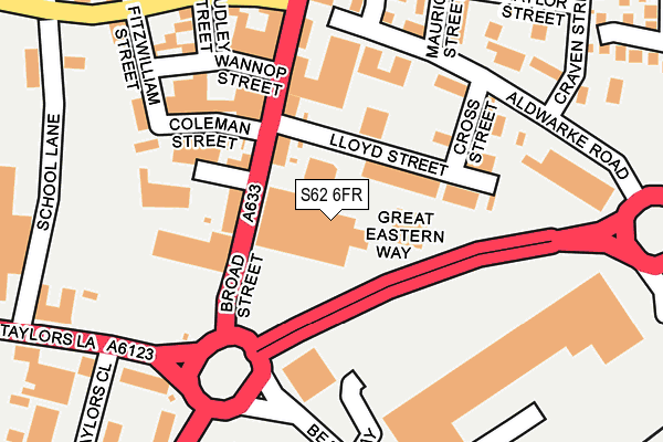 S62 6FR map - OS OpenMap – Local (Ordnance Survey)