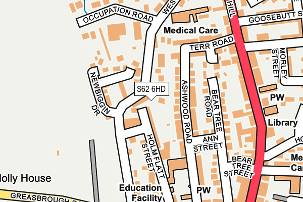 S62 6HD map - OS OpenMap – Local (Ordnance Survey)