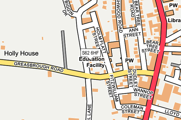 S62 6HF map - OS OpenMap – Local (Ordnance Survey)
