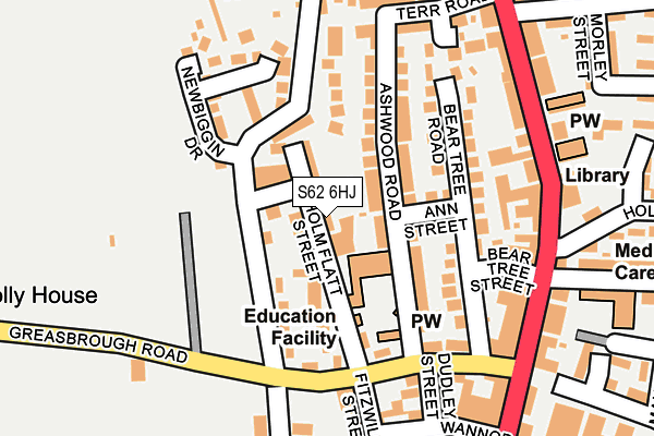 S62 6HJ map - OS OpenMap – Local (Ordnance Survey)