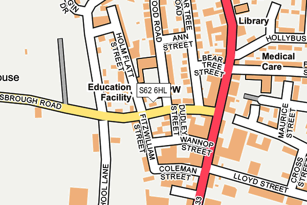 S62 6HL map - OS OpenMap – Local (Ordnance Survey)