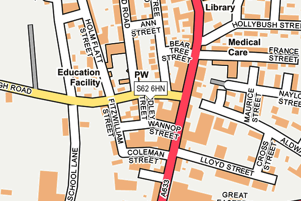 S62 6HN map - OS OpenMap – Local (Ordnance Survey)