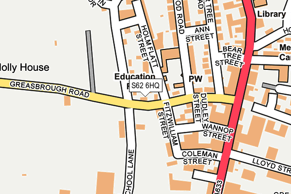 S62 6HQ map - OS OpenMap – Local (Ordnance Survey)