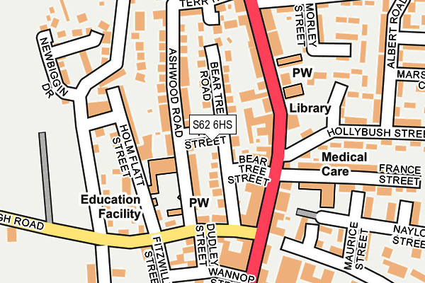 S62 6HS map - OS OpenMap – Local (Ordnance Survey)