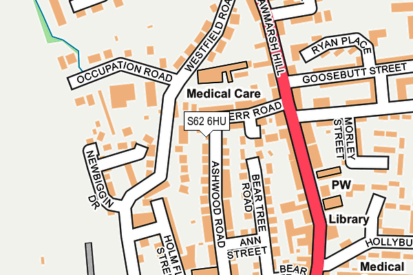 S62 6HU map - OS OpenMap – Local (Ordnance Survey)