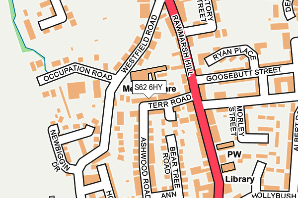 S62 6HY map - OS OpenMap – Local (Ordnance Survey)