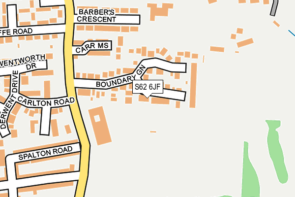 S62 6JF map - OS OpenMap – Local (Ordnance Survey)