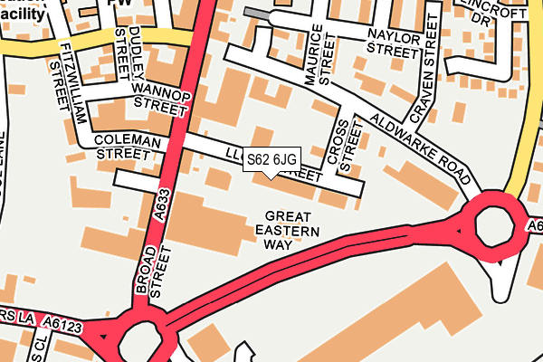 S62 6JG map - OS OpenMap – Local (Ordnance Survey)