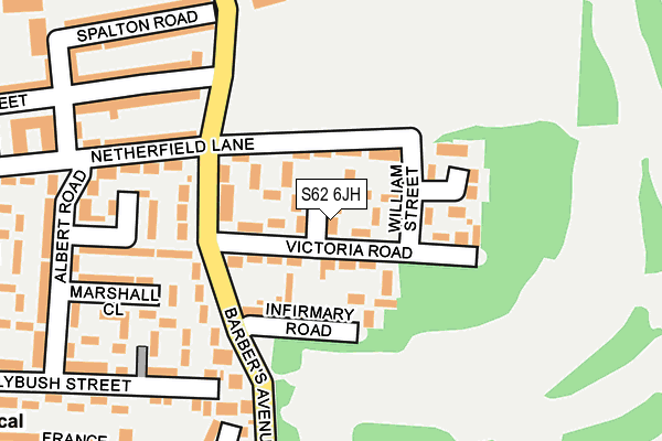 S62 6JH map - OS OpenMap – Local (Ordnance Survey)