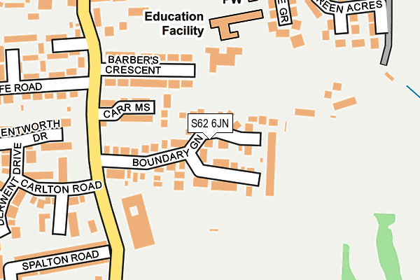 S62 6JN map - OS OpenMap – Local (Ordnance Survey)