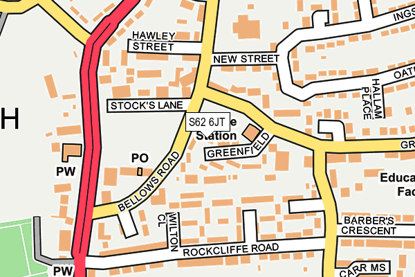S62 6JT map - OS OpenMap – Local (Ordnance Survey)