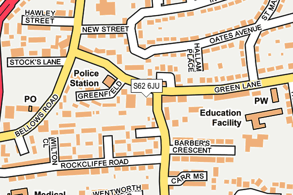S62 6JU map - OS OpenMap – Local (Ordnance Survey)
