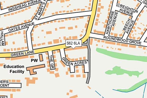 S62 6LA map - OS OpenMap – Local (Ordnance Survey)