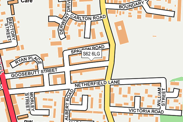 S62 6LG map - OS OpenMap – Local (Ordnance Survey)