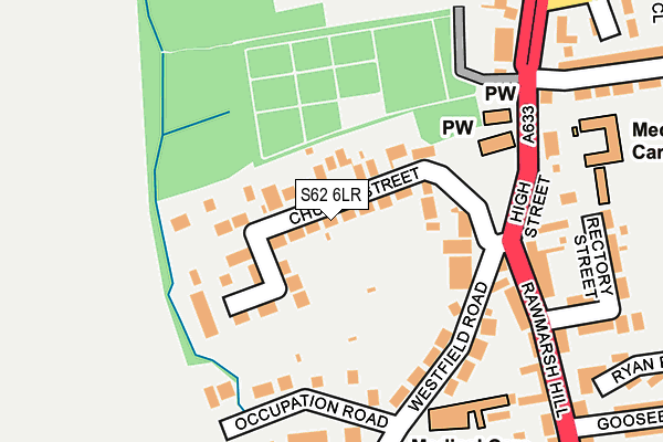 S62 6LR map - OS OpenMap – Local (Ordnance Survey)