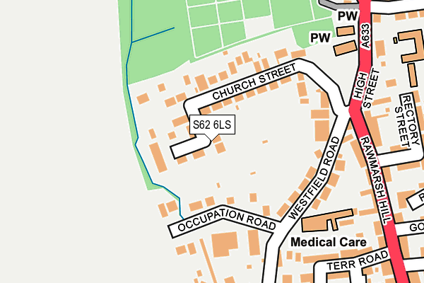 S62 6LS map - OS OpenMap – Local (Ordnance Survey)