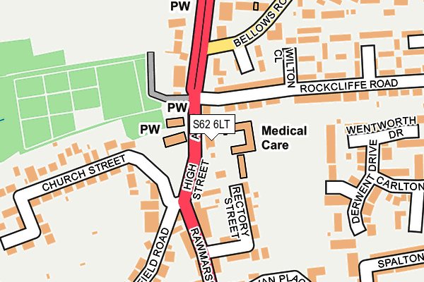 S62 6LT map - OS OpenMap – Local (Ordnance Survey)