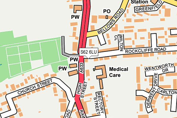 S62 6LU map - OS OpenMap – Local (Ordnance Survey)