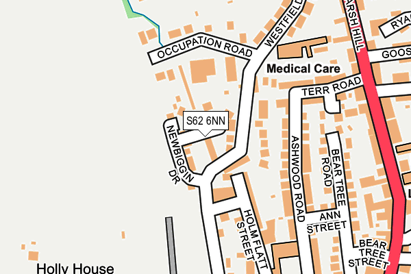 S62 6NN map - OS OpenMap – Local (Ordnance Survey)