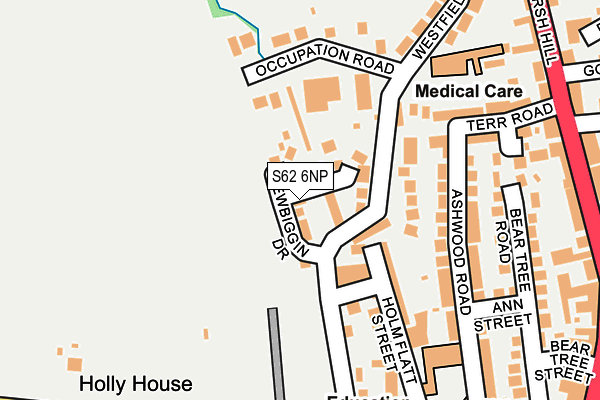 S62 6NP map - OS OpenMap – Local (Ordnance Survey)