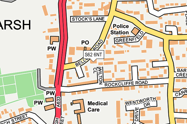 S62 6NT map - OS OpenMap – Local (Ordnance Survey)