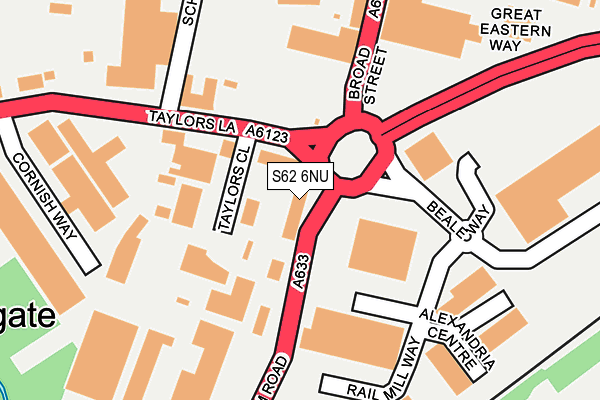 S62 6NU map - OS OpenMap – Local (Ordnance Survey)