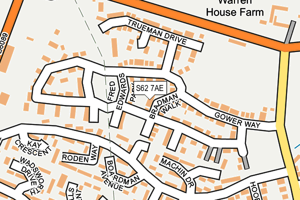 S62 7AE map - OS OpenMap – Local (Ordnance Survey)
