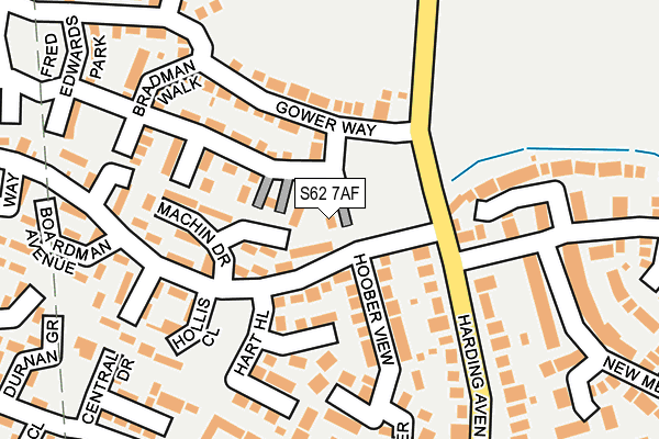S62 7AF map - OS OpenMap – Local (Ordnance Survey)