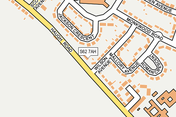 S62 7AH map - OS OpenMap – Local (Ordnance Survey)