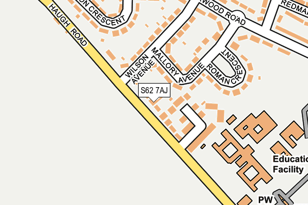 S62 7AJ map - OS OpenMap – Local (Ordnance Survey)
