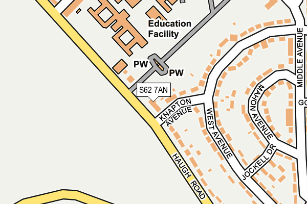 S62 7AN map - OS OpenMap – Local (Ordnance Survey)